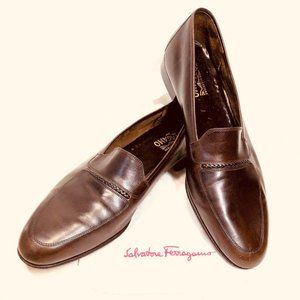 Ferragamo Men's Brown Leather Loafers - Italy